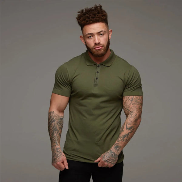 New Brand Polo Shirt Mens Casual Fashion Breathable Cotton Polo Tshirt Men Business Short High Quality Gym Fitness Poloshirt Men