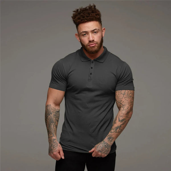 New Brand Polo Shirt Mens Casual Fashion Breathable Cotton Polo Tshirt Men Business Short High Quality Gym Fitness Poloshirt Men