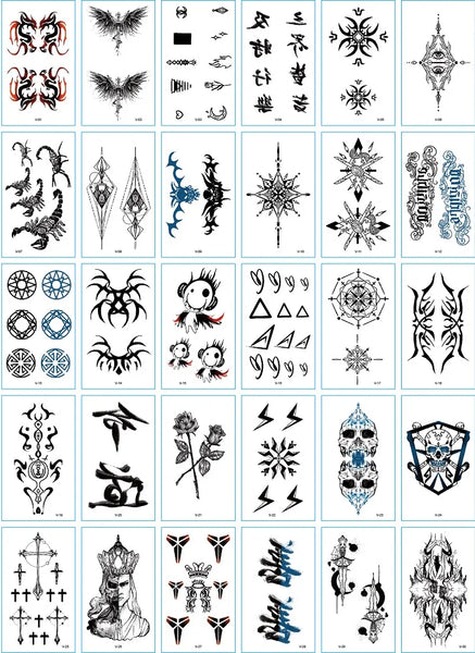 30Pcs/Set No Repeat Temporary Tattoo Stickers Waterproof Arm Clavicle Body Art Sticker Disposable butterfly tatouage temporaire