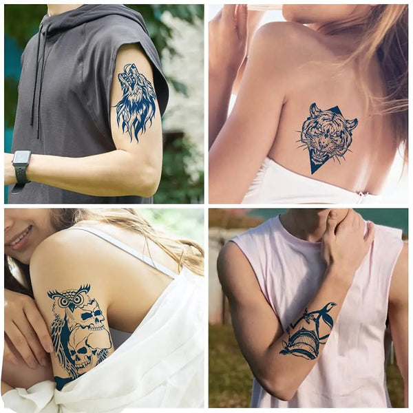 Semi-Permanent Temporary Tattoo Sticker for Men Boys Long-Lasting 1-2 Weeks Waterproof &amp; Realistic Body Arrow Tattoo Stickers