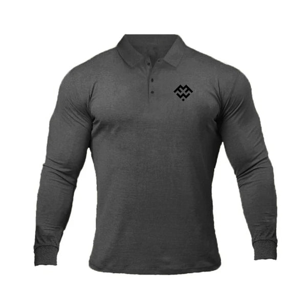 Brand New Breathable Men's Polo Shirt High Quality Fitness Men Stretch Cotton Long Sleeve Shirt Casual Spring Mens Polo Shirts