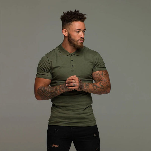 New Brand Polo Shirt Mens Casual Fashion Breathable Cotton Polo Tshirt Men Business Short High Quality Gym Fitness Poloshirt Men