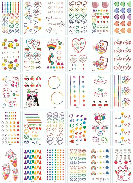 30Pcs/Set No Repeat Temporary Tattoo Stickers Waterproof Arm Clavicle Body Art Sticker Disposable butterfly tatouage temporaire