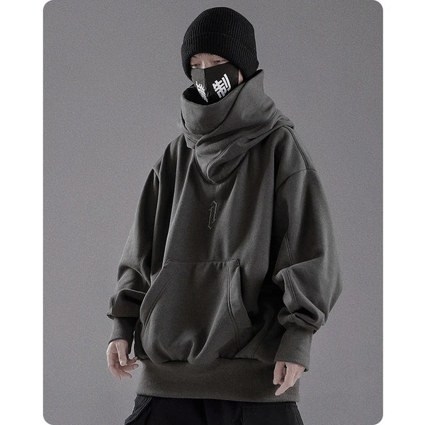 Autumn winter High collar hoodie loose comfortable Men's clothes Harajuku Hiphop streetwear Fleece hooded oversize Sweatshirt