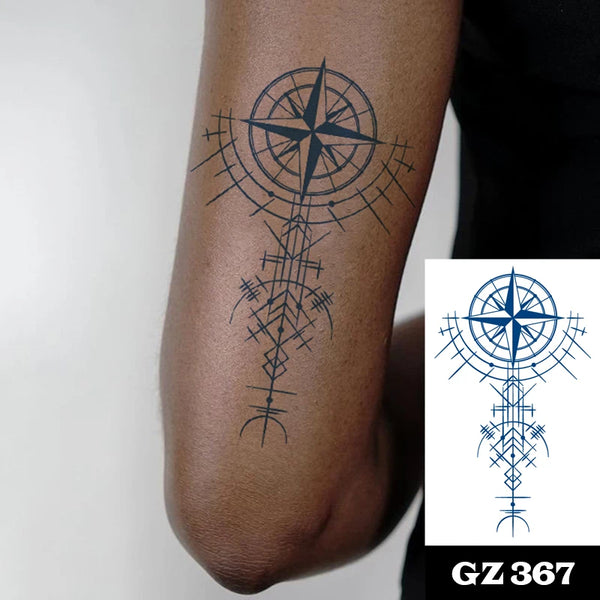 Semi-Permanent Temporary Tattoo Sticker for Men Boys Long-Lasting 1-2 Weeks Waterproof &amp; Realistic Body Arrow Tattoo Stickers