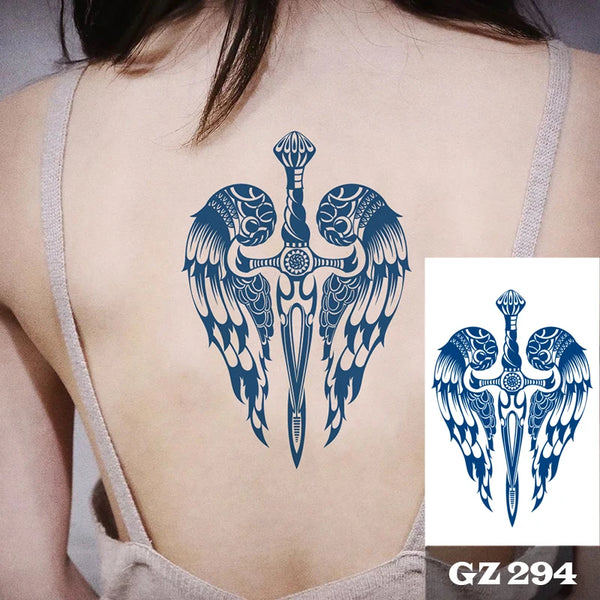 Semi-Permanent Temporary Tattoo Sticker for Men Boys Long-Lasting 1-2 Weeks Waterproof &amp; Realistic Body Arrow Tattoo Stickers