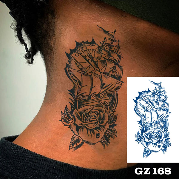 Semi-Permanent Temporary Tattoo Sticker for Men Boys Long-Lasting 1-2 Weeks Waterproof &amp; Realistic Body Arrow Tattoo Stickers