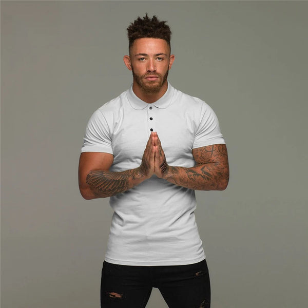 New Brand Polo Shirt Mens Casual Fashion Breathable Cotton Polo Tshirt Men Business Short High Quality Gym Fitness Poloshirt Men