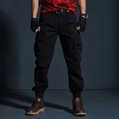 High Quality Khaki Casual Pants Men Tactical Joggers Camouflage Cargo Pants Multi-Pocket Fashions Black Army Trousers Work Wear