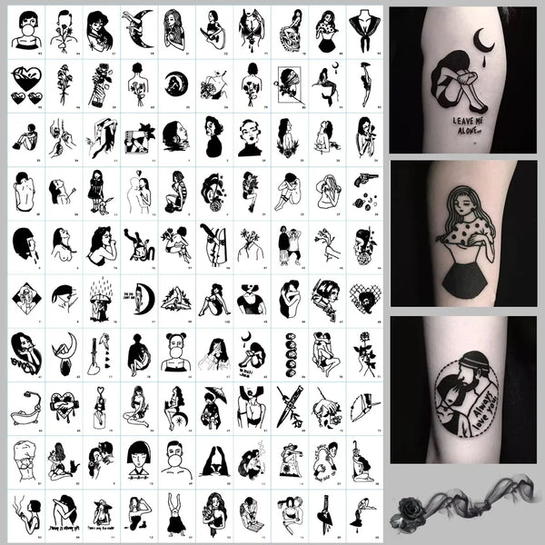 30Pcs/Set No Repeat Temporary Tattoo Stickers Waterproof Arm Clavicle Body Art Sticker Disposable butterfly tatouage temporaire