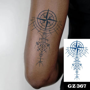 Semi Permanent Temporary Tattoo Sticker， Totem Tattoo Designs Symbols Long lasting Waterproof for Women Men