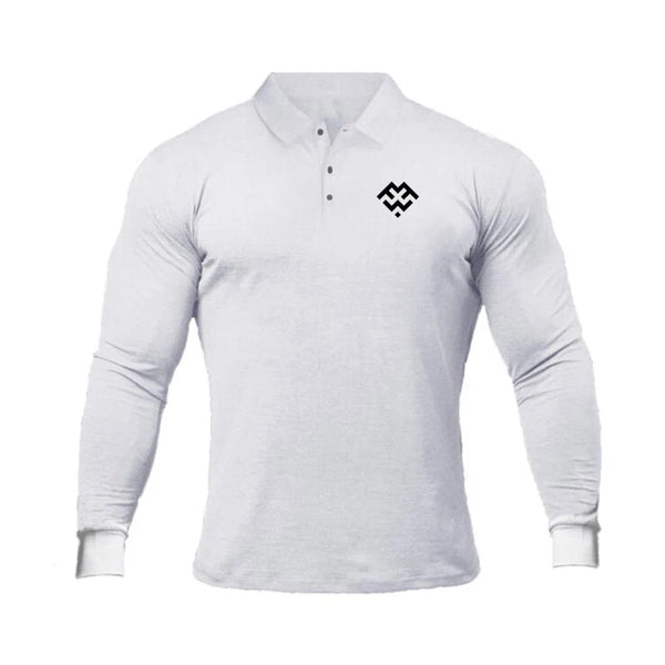 Brand New Breathable Men's Polo Shirt High Quality Fitness Men Stretch Cotton Long Sleeve Shirt Casual Spring Mens Polo Shirts