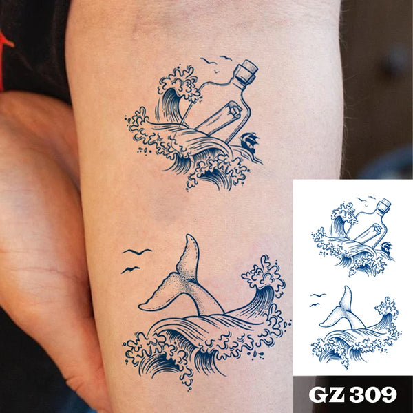 Semi-Permanent Temporary Tattoo Sticker for Men Boys Long-Lasting 1-2 Weeks Waterproof &amp; Realistic Body Arrow Tattoo Stickers