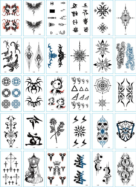 30Pcs/Set No Repeat Temporary Tattoo Stickers Waterproof Arm Clavicle Body Art Sticker Disposable butterfly tatouage temporaire