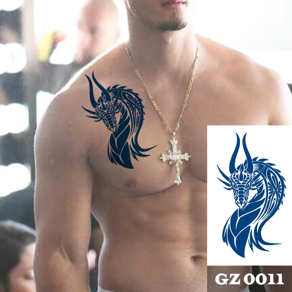 Semi-Permanent Temporary Tattoo Sticker for Men Boys Long-Lasting 1-2 Weeks Waterproof &amp; Realistic Body Arrow Tattoo Stickers