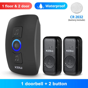 KERUI M525 Outdoor Wireless Doorbell Waterproof Smart Home Door Bell Chime Kit LED Flash Security Alarm Welcome House Melodies