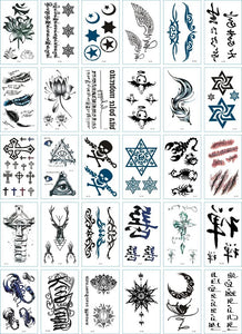 30Pcs/Set No Repeat Temporary Tattoo Stickers Waterproof Arm Clavicle Body Art Sticker Disposable butterfly tatouage temporaire