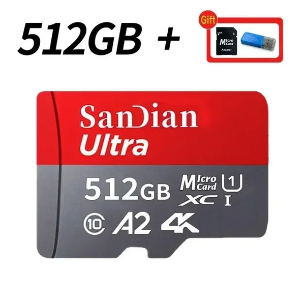 1TB Original SD Card 2TB Large Capacity Memory Cards Micro TF/SD Card 512GB High Speed Flash Card for PC/Desktop/Mac/Cameras