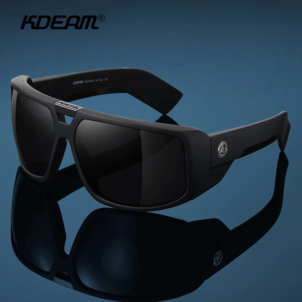 KDEAM New Large Frame Designer Polarized Men Sunglasses Luxury Brand Windproof Driving Glasses Fishing Eyewear Fashion Women Eye