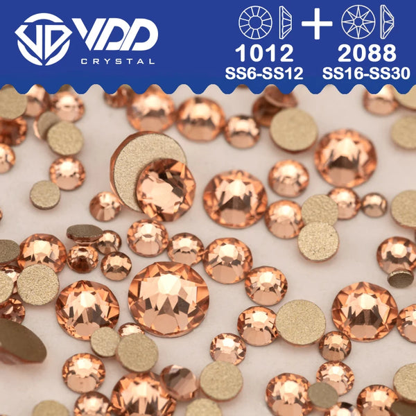 VDD Mix Size SS6-SS30 AAAAA High Quality Glass 2088 Rhinestones Crystal Flatback Strass Stones Crafts DIY Nail Art Decoration