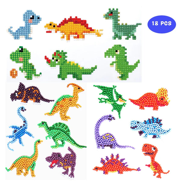 DIY Diamond Painting Stickers for Kids Cartoon Pokemon Crystal Mosaic Sticker Painting By Number Art Crafts Gift