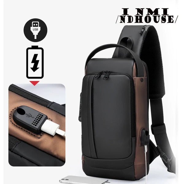 inmindhouse Chest Bag Fashion New Solid Color Men Chest Bag Outdoor Casual Fashion One Shoulder Crossbody Bag