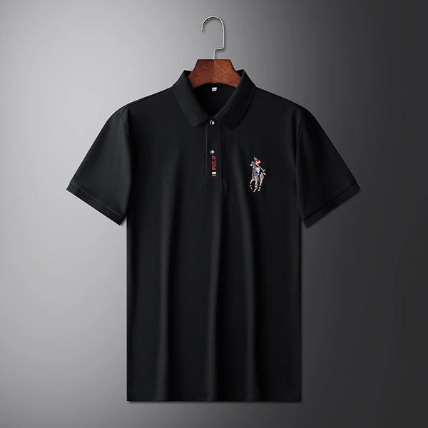 Men's Embroidered Casual Fashion Short Sleeved POLO Shirt Summer Comfortable Top