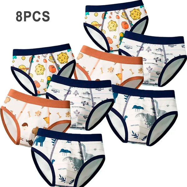 8 Pcs/Lot Boys Underwears Cotton Children Panties Teenage Antibacterial Shorts Cartoon Kids Breathable Underpants Briefs For Boy