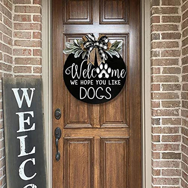 30 CM Featival Party Welcome Sign Acrylic Sign Holiday Decor Crafts Pendant Rustic Front Door Hello Text for Farmhouse Porch