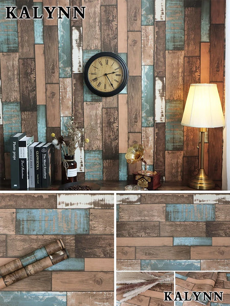 Wood Grating Wallpaper Self-Adhesive Removable Peel and Stick Wall Paper Countertop Cabinet Vinyl Decoration Stickers Width 45CM