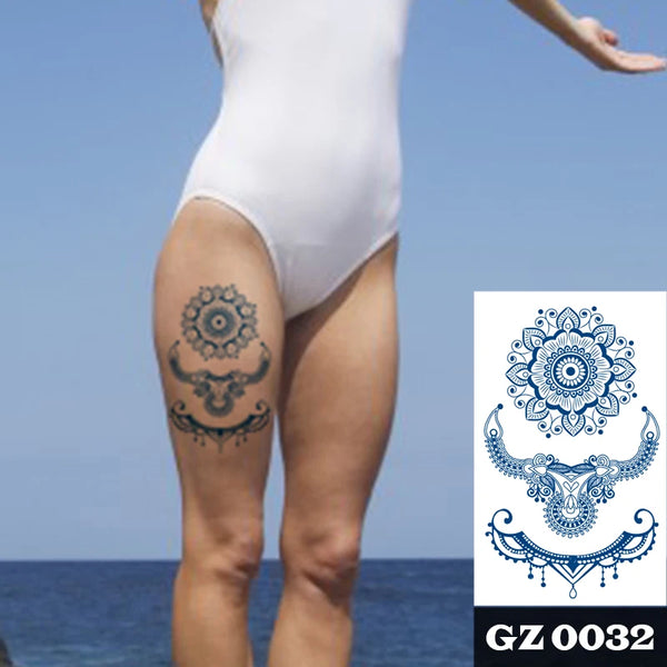 Semi Permanent Temporary Tattoo Sticker， Totem Tattoo Designs Symbols Long lasting Waterproof for Women Men