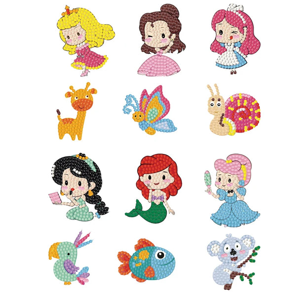 DIY Diamond Painting Stickers for Kids Cartoon Pokemon Crystal Mosaic Sticker Painting By Number Art Crafts Gift