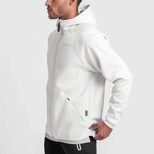 Men's Zipper Hooded Sweatshirt Gym Workout Hoodies Spring and Autumn Loose Fitness Hoodies Sports Casual Zipper Jacket Clothing