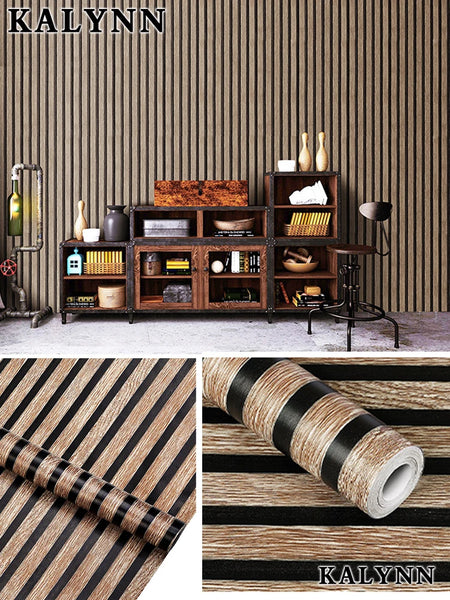 Wood Grating Wallpaper Self-Adhesive Removable Peel and Stick Wall Paper Countertop Cabinet Vinyl Decoration Stickers Width 45CM