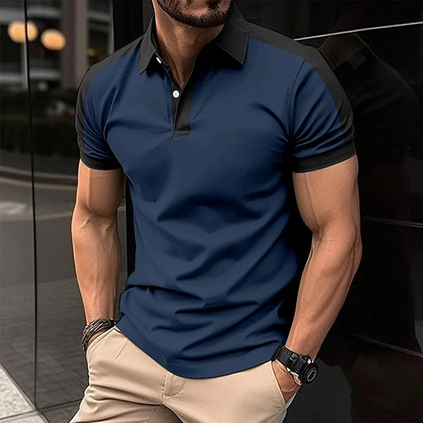 Summer New Men's Popular Solid Color polo Shirt Short-Sleeved Lapel Casual Street fashion Breathable T-Shirt