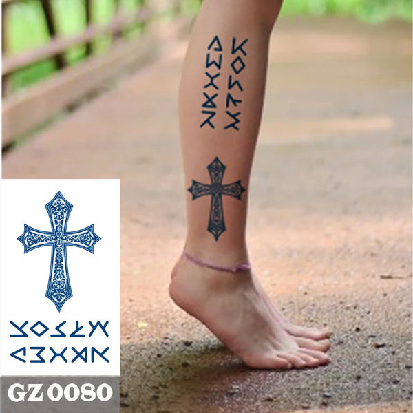 Semi Permanent Temporary Tattoo Sticker， Totem Tattoo Designs Symbols Long lasting Waterproof for Women Men