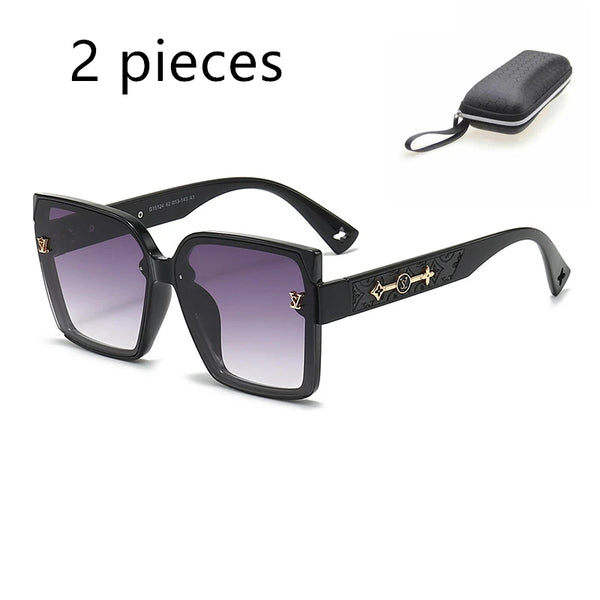 Fashion Luxury Brand Retro Square Large Frame Sunglasses for Women Men's Designer Sunglasses for Women UV400 Driving Glasses