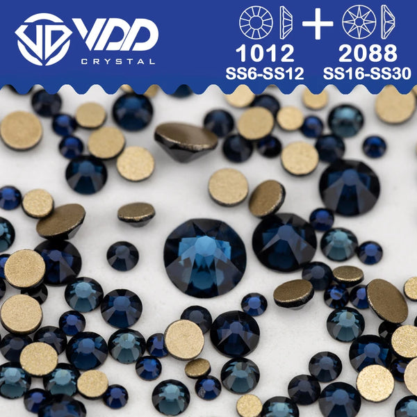 VDD Mix Size SS6-SS30 AAAAA High Quality Glass 2088 Rhinestones Crystal Flatback Strass Stones Crafts DIY Nail Art Decoration