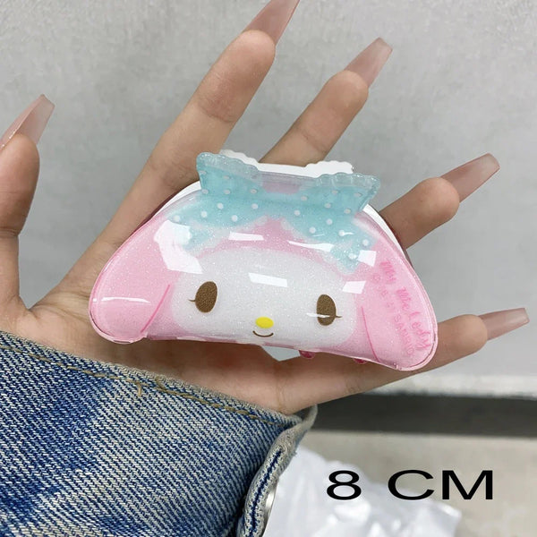 Sanrio Kuromi Hair Claws Women Fashion Cute Hello Kitty Hairclip Girl Cinnamoroll Acrylic Shark Clip Kid My Melody Birthday Gift