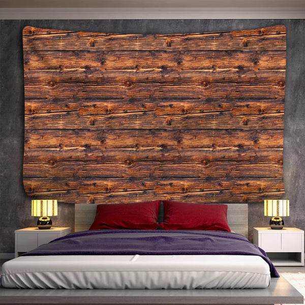 Retro wood grain geometric tapestry large size wall hanging decoration home decoration bedside Bohemian background cloth