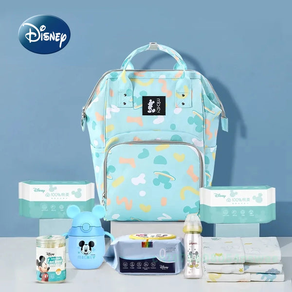 Disney Mickey Minnie's New Diaper Bag Backpack Luxury Brand Original Baby Bag Cartoon Fashion Baby Diaper Bag Large Capacity