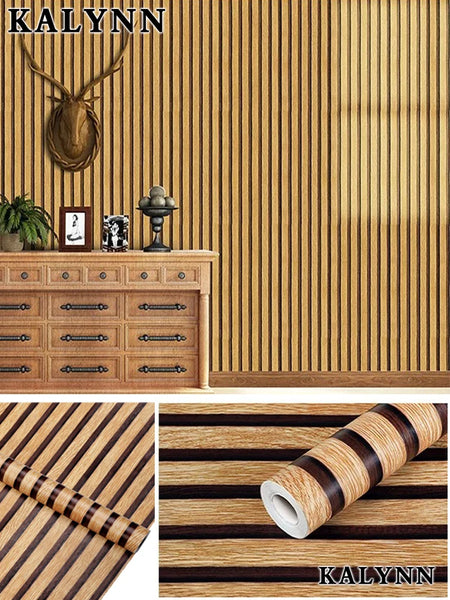 Wood Grating Wallpaper Self-Adhesive Removable Peel and Stick Wall Paper Countertop Cabinet Vinyl Decoration Stickers Width 45CM