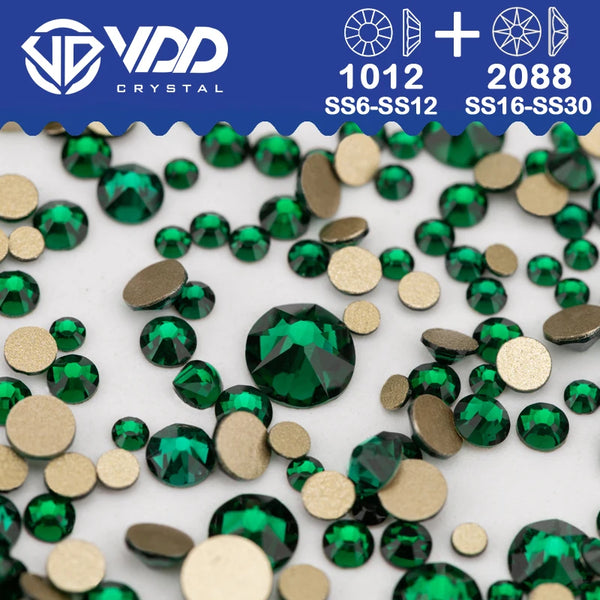 VDD Mix Size SS6-SS30 AAAAA High Quality Glass 2088 Rhinestones Crystal Flatback Strass Stones Crafts DIY Nail Art Decoration