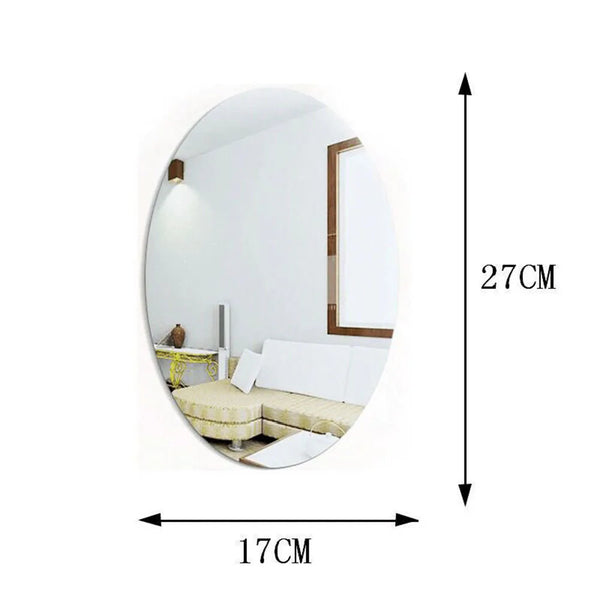 Oval Square 3D Acrylic Mirror Wall Sticker  For Bathroom Home Decor Mirror Wall Stickers Home Décor Decals Stickers Vinyl Art