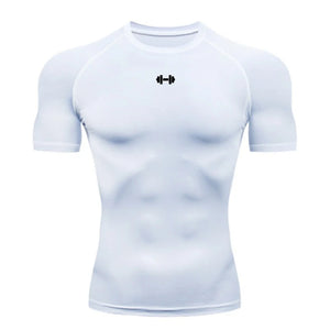 Compression T Shirt Men Summer Sportswear Running T-shirt Elastic Quick Dry Sport Tops Tee Athletic Gym Workout Shirts Men