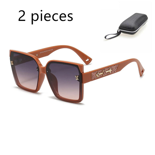 Fashion Luxury Brand Retro Square Large Frame Sunglasses for Women Men's Designer Sunglasses for Women UV400 Driving Glasses