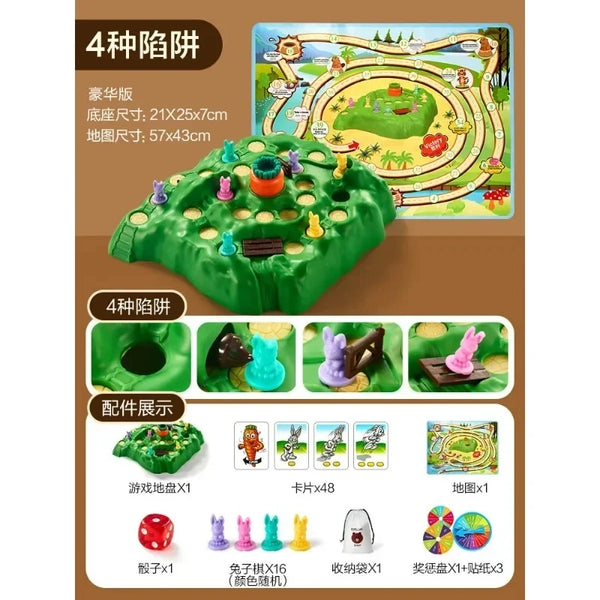 New Rabbit Trap Puzzle Toy Children's Dual Play Parent Child Interactive Multiplayer Board Game CompetitionStrategy Game