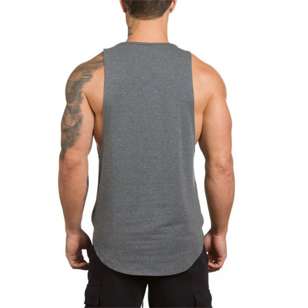 Cotton Breathable Sleeveless T-Shirt Gym Fitness Bodybuilding Training Clothing Mens Running Sport Solid Color Muscle Tank Tops