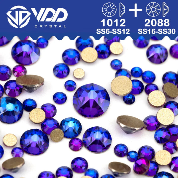 VDD Mix Size SS6-SS30 AAAAA High Quality Glass 2088 Rhinestones Crystal Flatback Strass Stones Crafts DIY Nail Art Decoration