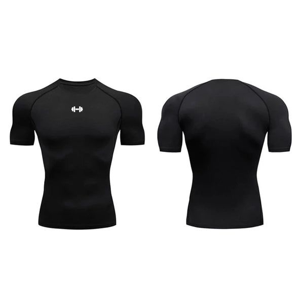 Compression T Shirt Men Summer Sportswear Running T-shirt Elastic Quick Dry Sport Tops Tee Athletic Gym Workout Shirts Men